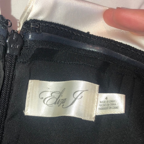 Long chiffon strapless gown ✨ black and white - Picture 5 of 7